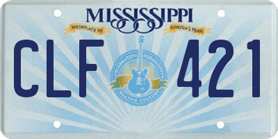 MS license plate CLF421