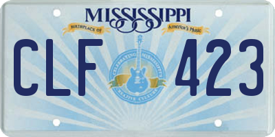 MS license plate CLF423