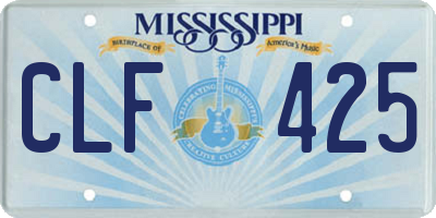 MS license plate CLF425