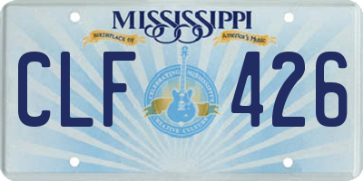 MS license plate CLF426