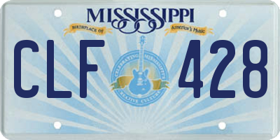 MS license plate CLF428