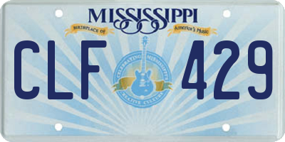 MS license plate CLF429