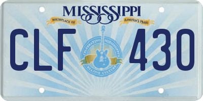 MS license plate CLF430
