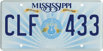 MS license plate CLF433