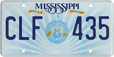MS license plate CLF435
