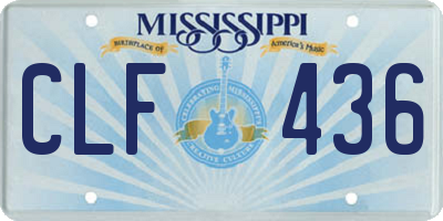 MS license plate CLF436