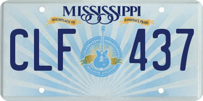 MS license plate CLF437