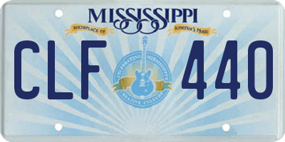 MS license plate CLF440