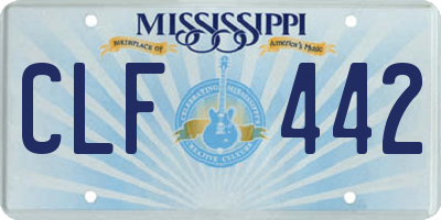 MS license plate CLF442