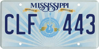 MS license plate CLF443