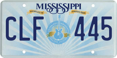 MS license plate CLF445