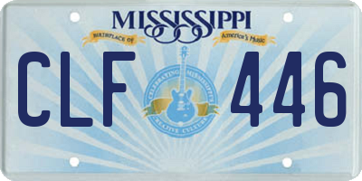 MS license plate CLF446