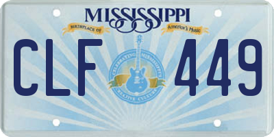 MS license plate CLF449