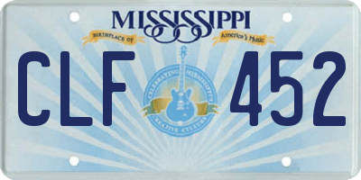 MS license plate CLF452