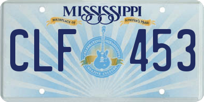 MS license plate CLF453