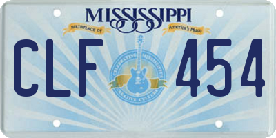 MS license plate CLF454