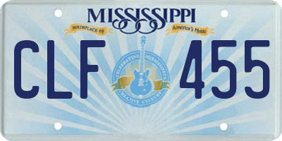 MS license plate CLF455
