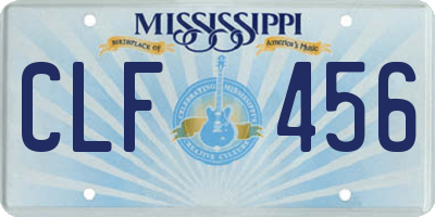 MS license plate CLF456