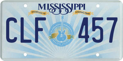 MS license plate CLF457