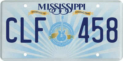 MS license plate CLF458