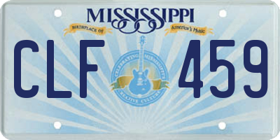 MS license plate CLF459