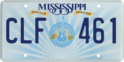 MS license plate CLF461