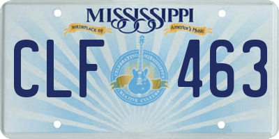 MS license plate CLF463