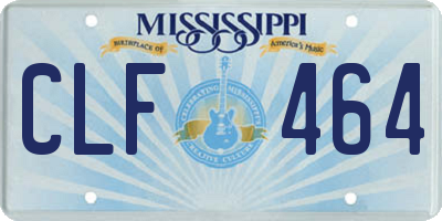 MS license plate CLF464