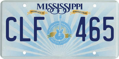 MS license plate CLF465