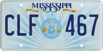 MS license plate CLF467