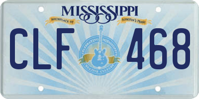 MS license plate CLF468
