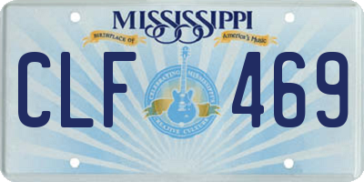 MS license plate CLF469