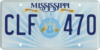 MS license plate CLF470