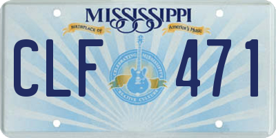 MS license plate CLF471