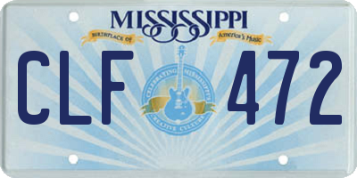 MS license plate CLF472