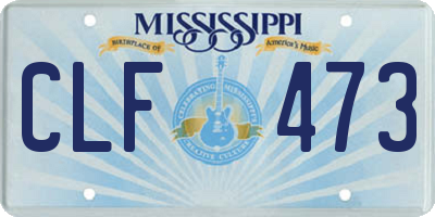 MS license plate CLF473