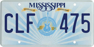 MS license plate CLF475