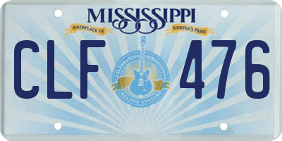 MS license plate CLF476