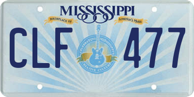 MS license plate CLF477