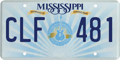 MS license plate CLF481