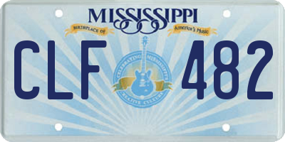 MS license plate CLF482