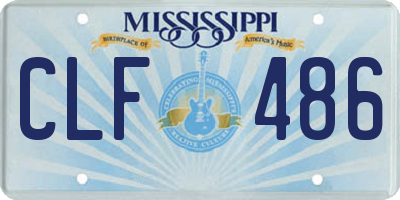 MS license plate CLF486