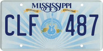 MS license plate CLF487