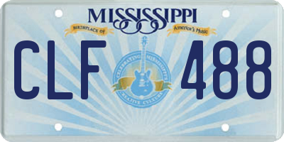 MS license plate CLF488