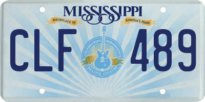 MS license plate CLF489