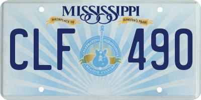 MS license plate CLF490