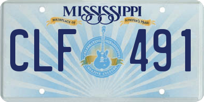 MS license plate CLF491