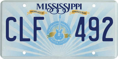 MS license plate CLF492