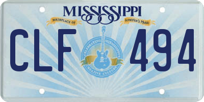 MS license plate CLF494