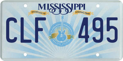 MS license plate CLF495